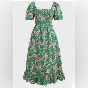 J. Crew Smocked Midi Floral Dress Size PS